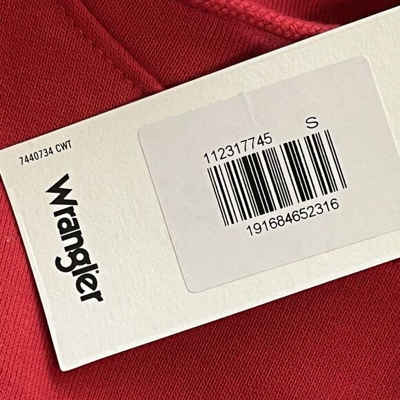 Wrangler MEN'S 75TH ANNIVERSARY Small HOODIE Drawstring Chinese Logo RED - Picture 10 of 15